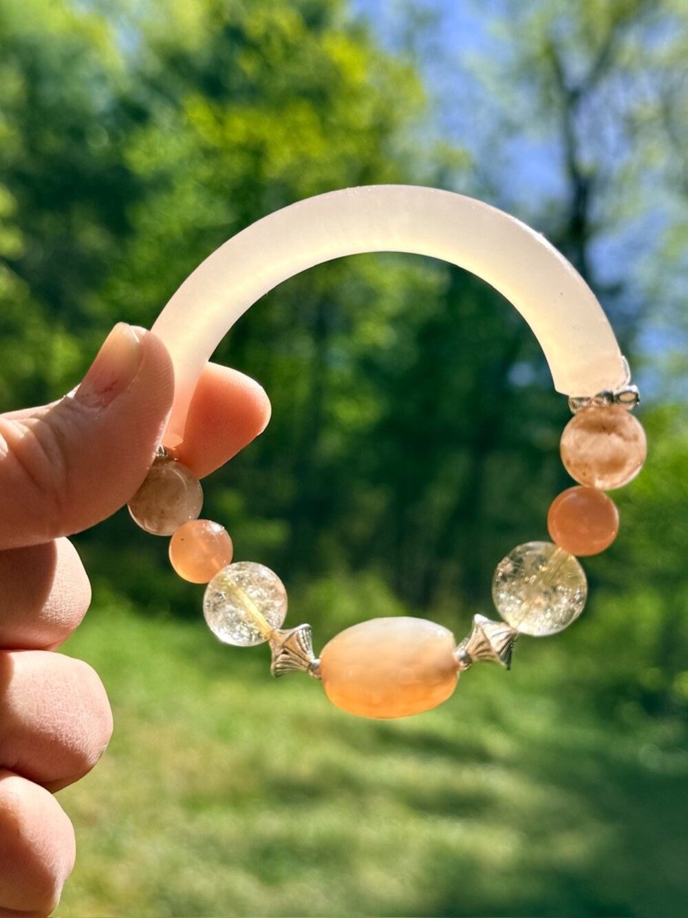 Peach Half Bangle Bracelet